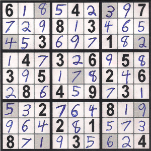 Solution to Sudoku+9 Sample #10