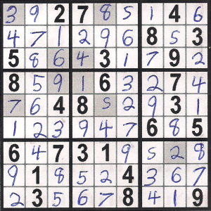Solution to Sudoku+9 Sample #12