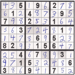 Solution to Sudoku+9 Sample #6