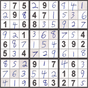 Solution to Sudoku+9 Sample #7