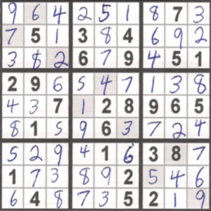 Solution to Sudoku+9 Sample #8