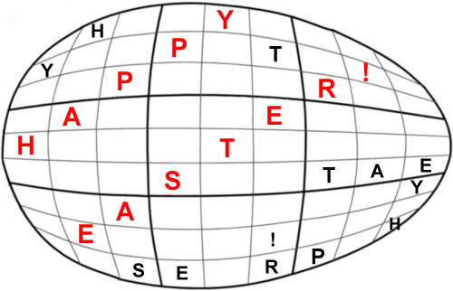Sudoku Puzzle spelling Happy Easter