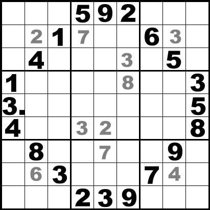 Sudoku Puzzle stringing digits of pi in a circle.