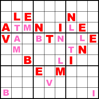 Sudoku Puzzle spelling BE MINE VALENTINE shaped as a heart