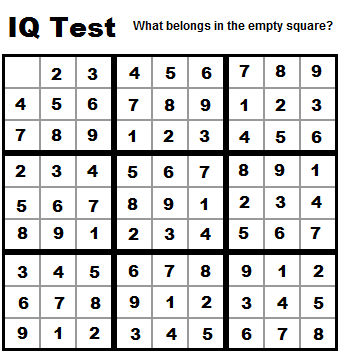 sample printable iq test Humor: Test IQ Sudoku sample printable iq test Humor: Test IQ Sudoku